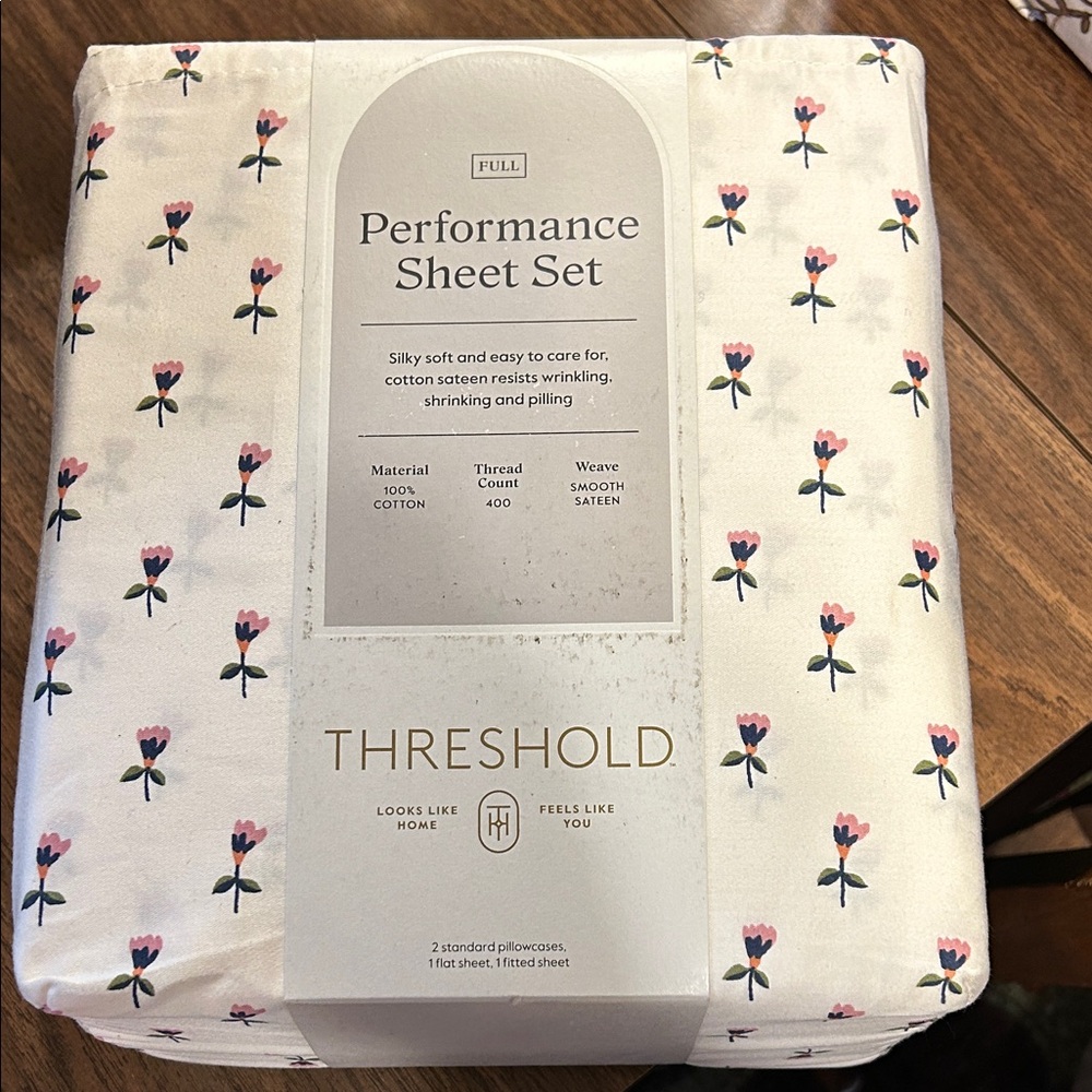 Threshold White Sheet Set with Pink Floral Print